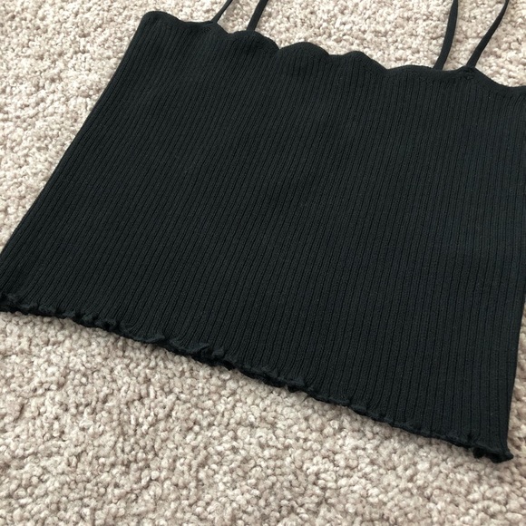 Zara Black Knit Cropped Tank Top - Picture 5 of 7